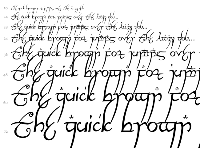 Elvish Ring NFI font waterfall